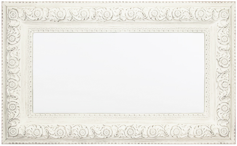 ZS040W Wall décor art mirror white tone classic ornate rectangular large